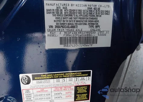 2025 Nissan Kicks Sr Fwd from USA, damaged, VIN 3N8AP6DC4SL406672